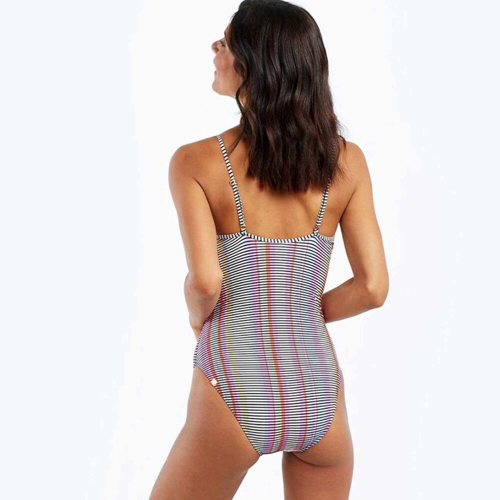 summersalt Striped One-Piece Swimsuit in Red, Blue, Yellow, Pink, Black, White - Picture 8 of 16